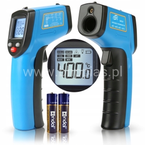 PIROMETR LASEROWY BEZDOTYKOWY NA POCZERWIEŃ EMISYJNOŚĆ -50+400°C