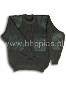 SWETER MĘSKI Z WSTAWKAMI Z TKANINY - PÓŁGOLF