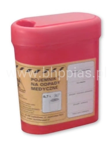 POJEMNIK NA IGŁY / ODPADY MEDYCZNE 0,7 L cena za 1 szt.