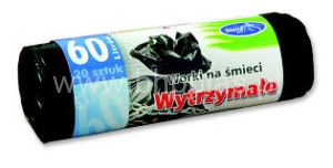 WORKI NA ŚMIECI 120L 25szt. CZARNE LDPE