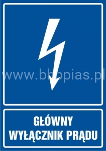 ZNAK BHP GŁÓWNY WYŁĄCZNIK PRĄDU