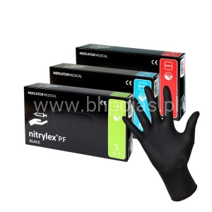 RĘKAWICE BEZPUDROWE NITRYLOWE NITRYLEX PF CZARNE XS 100 SZT.