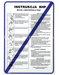 ZNAK TABLICA BHP INSTRUKCJA MYCIA DEZYNFEKCJI RĄK