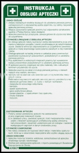 INSTRUKCJA OBSŁUGI APTECZKI + ZASADY POSTĘPOWANIA