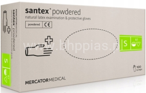 RĘKAWICE LATEKSOWE SANTEX® POWDERED S 100szt. – rękawice lateksowe pudrowane