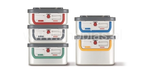 KONTENER STERYLIZACYJNY (bezfiltrowy) MARTIN MICROSTOP® , wym. 272x553x143 mm, UCHWYTY SZARE