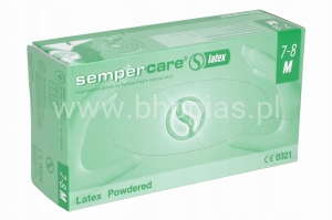 RĘKAWICE SEMPERMED SEMPERCARE LATEX PUDROWANE XS 100szt.