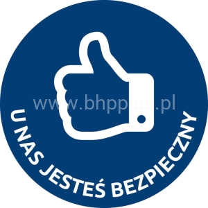 NAKLEJKA NA SZYBĘ 20 cm U NAS JESTEŚ BEZPIECZNY
