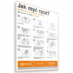 WHO INSTRUKCJA MYCIA RĄK STOP WIRUS TABLICA A5
