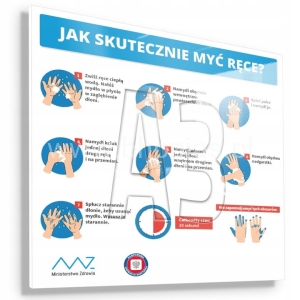 MZ JAK SKUTECZNIE MYĆ RĘCE INSTRUKCJA TABLICA A3 1szt.