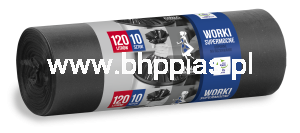 WORKI NA ŚMIECI CZARNE 120L 10szt