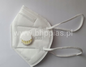 MASKA MASECZKA KN95 FFP2 Z ZAWORKIEM GUMKA ZA GŁOWĘ 1szt.
