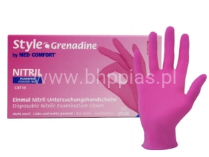 RĘKAWICZKI NITRYLOWE RÓŻOWE XS GRENADINE 100szt 
