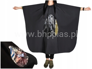 PELERYNA FRYZJERSKA FARTUCH Z OKIENKIEM CZARNA 1szt.