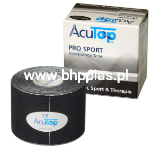 ACUTOP PRO SPORT - WZMOCNIONE KINESIOLOGY TAPE 5cmx5m CZARNE