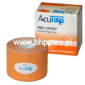 ACUTOP PRO SPORT - WZMOCNIONE KINESIOLOGY TAPE 5cmx5m  POMARAŃCZOWY