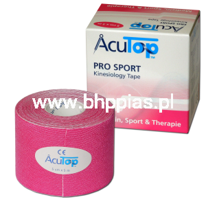 ACUTOP PRO SPORT - WZMOCNIONE KINESIOLOGY TAPE 5cmx5m RÓŻOWE