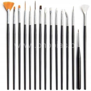 Zestaw Pędzelków Do Stylizacji Paznokci 15szt