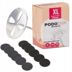 PODODISC pilnik 35mm XL Dysk tarcza do pedicure Pododisk trzpień nakładki