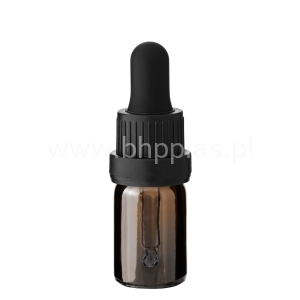 Butelka szklana brązowa 5 ml z pipetą