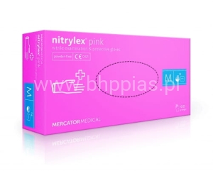 RĘKAWICZKI NITRYLOWE NITRYLEX PINK M