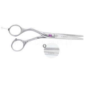 Zestaw Tondeo SPIDER SHINE Lila LEFT Nożyczki Offset 5,5 + Degażówki Offset 5