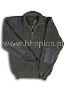 SWETER MĘSKI GOLF ZE SKÓRZANYMI ŁATKAMI- KRÓTKI ZAMEK