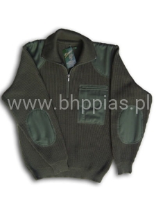 SWETER MĘSKI Z WSTAWKAMI Z TKANINY  (KRÓTKI ZAMEK) - GOLF